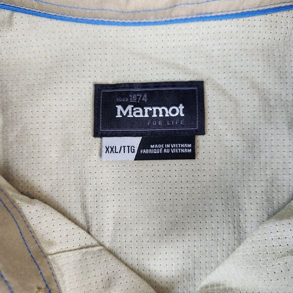 Marmot Windshear Shirt Mens 2XL Khaki Tan Hiking Permeable Wicking Outdoor - Picture 4 of 11